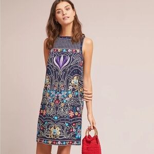Anthropologie Kira Embroidered Tunic Dress